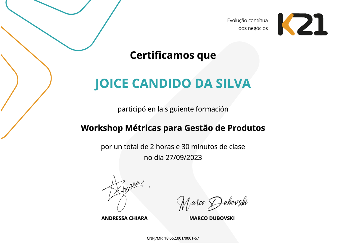 Certificado K21